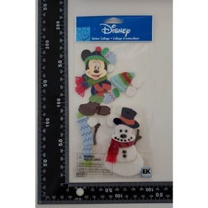 Mickey mouse sticker winter collage 3d new old stock cute scrapbooking